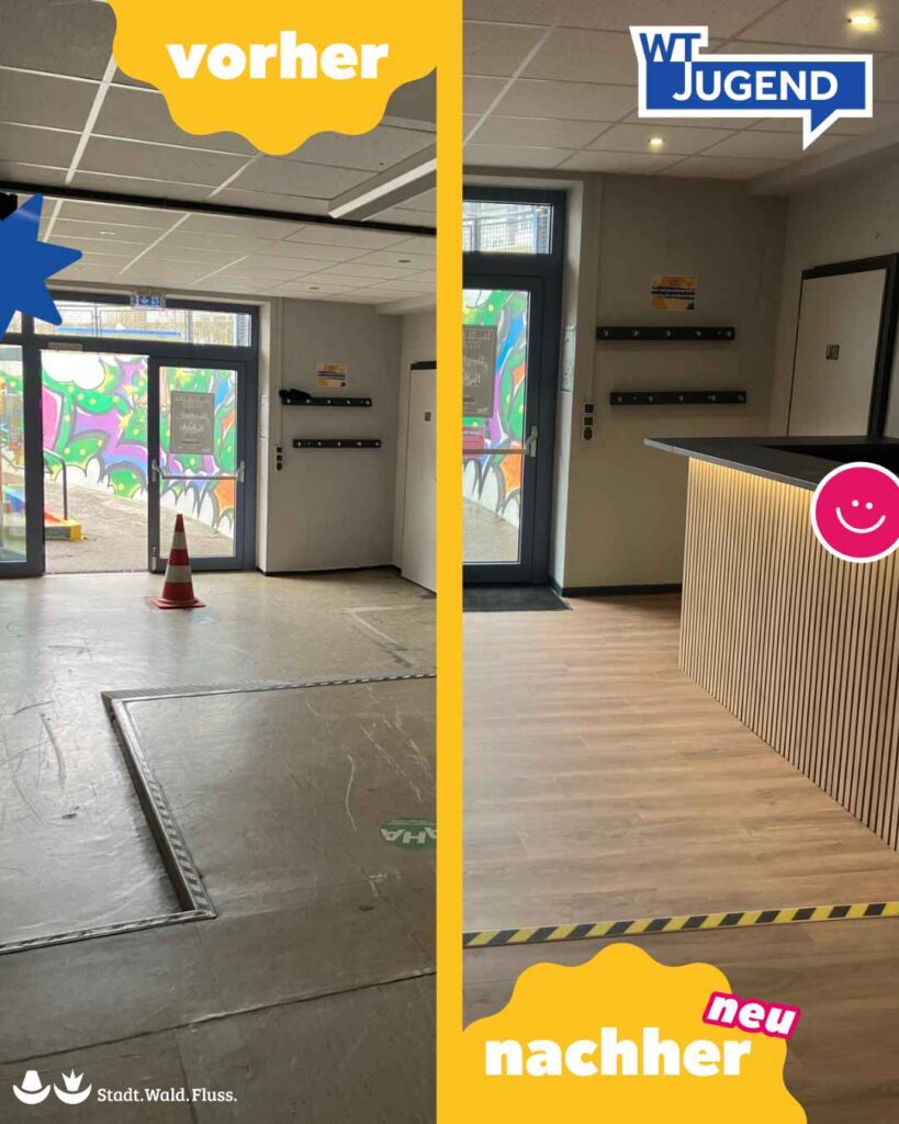 Bunte Graffiti-Wand mit kreativen Jugendkunstwerken